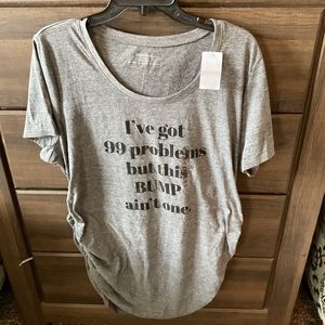 Motherhood Maternity T shirt Gray w/black imprint 2X